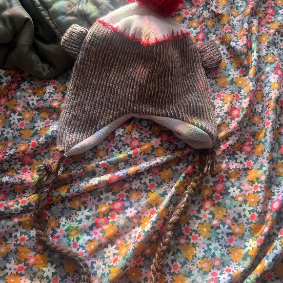 Amazon Red and Brown Knit Monkey Hat - Picture 3 of 5